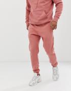 Pull & Bear Slim Fit Two-piece Sweatpants In Pink - Pink