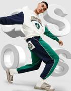 Asos Actual Set Relaxed Sweatpants With Cut And Sew In Gray Heather Color Block-grey