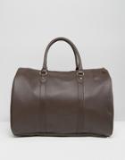 Asos Smart Carryall In Brown Faux Leather - Brown