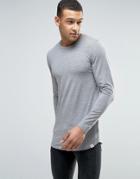 Jack & Jones Core Muscle Fit Long Sleeve T-shirt - Gray