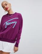 Tommy Jeans Signature Sweatshirt - Purple