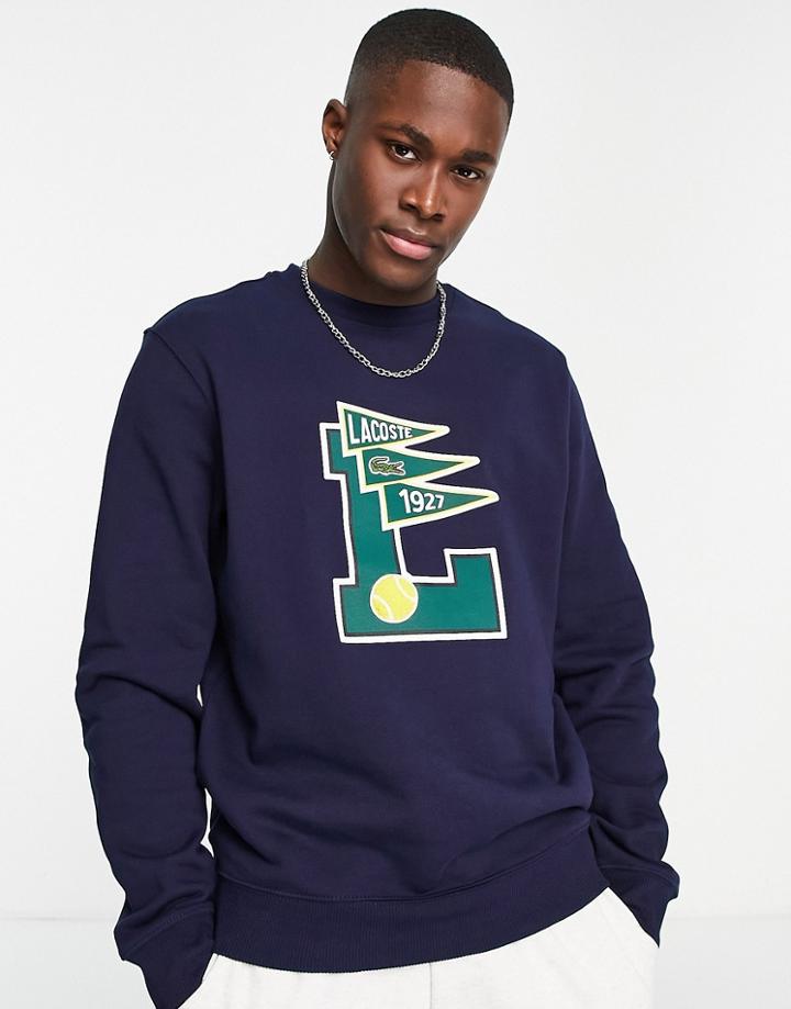 Lacoste Varsity Sweatshirt In Navy