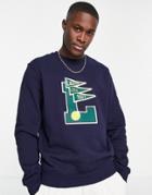 Lacoste Varsity Sweatshirt In Navy