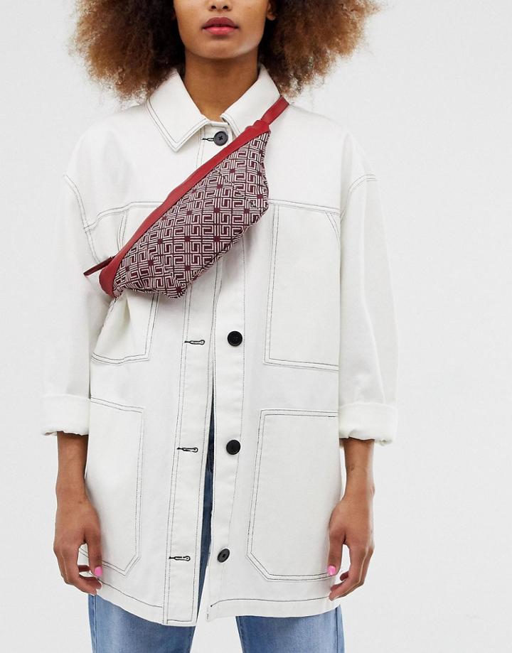 Asos Design Monogram Flat Fanny Pack-multi