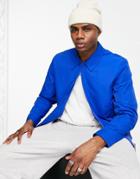 Asos Design Lightweight Nylon Coach Jacket In Blue-blues