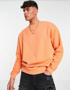 Asos Design Oversized Sweatshirt In Dusty Orange