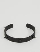 Asos Spiked Bracelet In Matte Black - Black