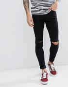 Cheap Monday Him Spray Ripped Super Skinny Jeans Cut Black - Black