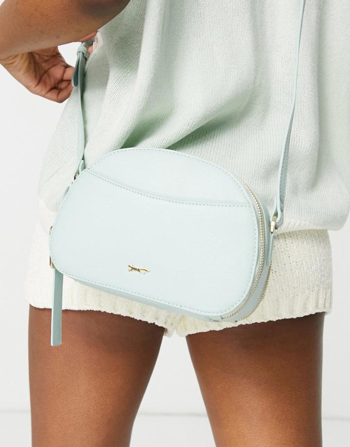 Paul Costelloe Leather Rounded Leather Bag In Light Blue-blues