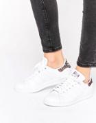 Adidas Originals X Farm White Stan Smith Sneakers With Crochet Print Detail - White