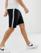 Abercrombie & Fitch Tape Side Logo Sweat Shorts In Black - Black