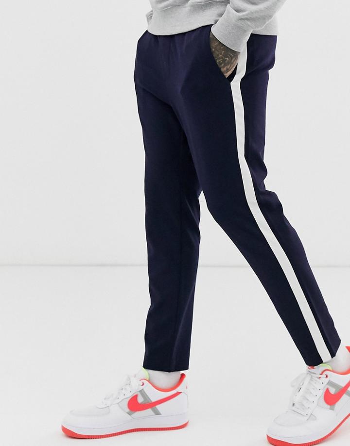 Only & Sons Side Stripe Pants In Navy