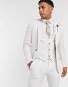 Asos Design Wedding Super Skinny Suit Jacket In Ice Gray-grey