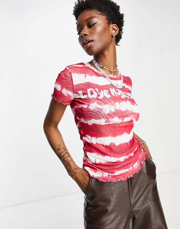 Love Moschino Tie Dye Logo T-shirt In Blue-pink