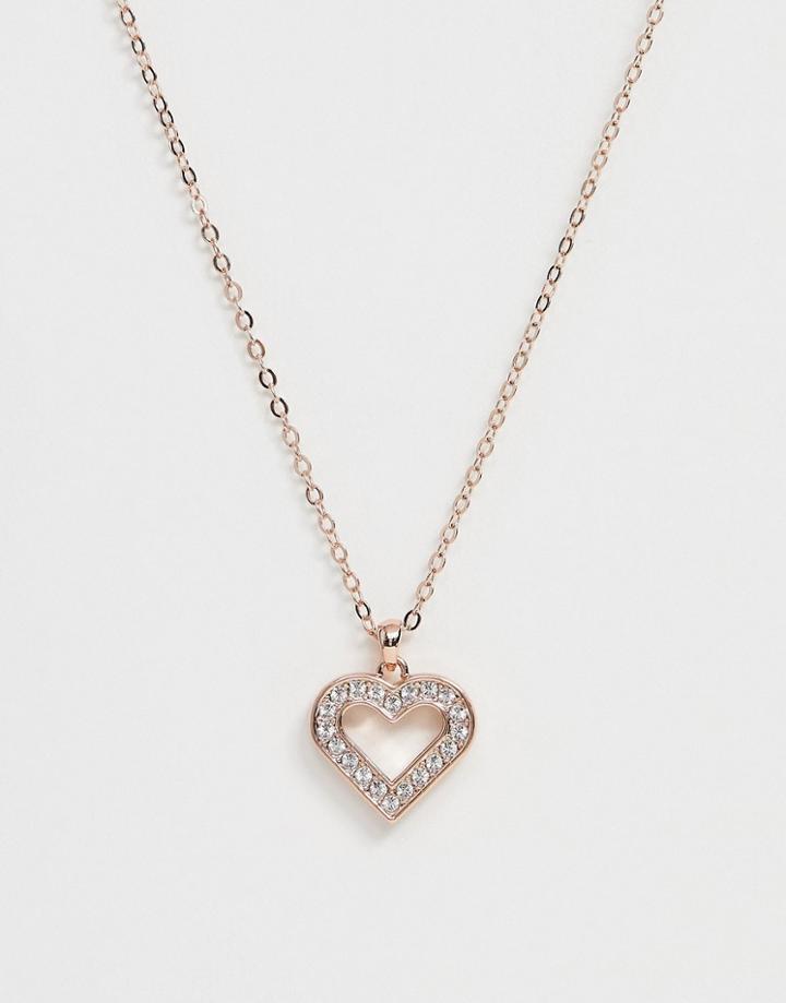 Ted Baker Evaniar Rose Gold Plated Heart Pendant Necklace - Gold