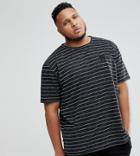 Good For Nothing Plus T-shirt In Black With Stripes - Black