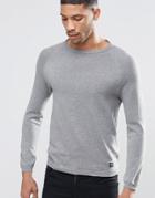 Pull & Bear Crew Neck Sweater In Gray - Gray