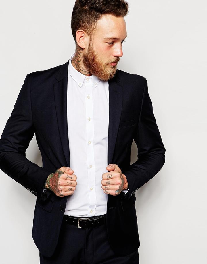 Only & Sons Suit Jacket In Slim Fit - Navy