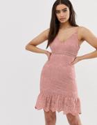 Love Triangle Lace Midi Dress-pink