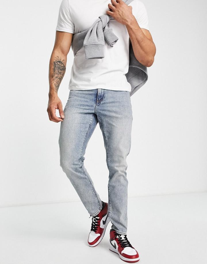 Asos Design Stretch Slim Jeans In Vintage Blue Tint