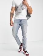 Asos Design Stretch Slim Jeans In Vintage Blue Tint