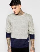 Scotch & Soda Sweater With Color Block - Gray