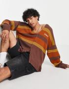 Kickers Cardigan With Stripes In Brown