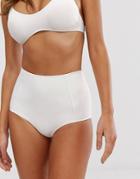 Monki High Waisted Bikini Bottoms In White - White