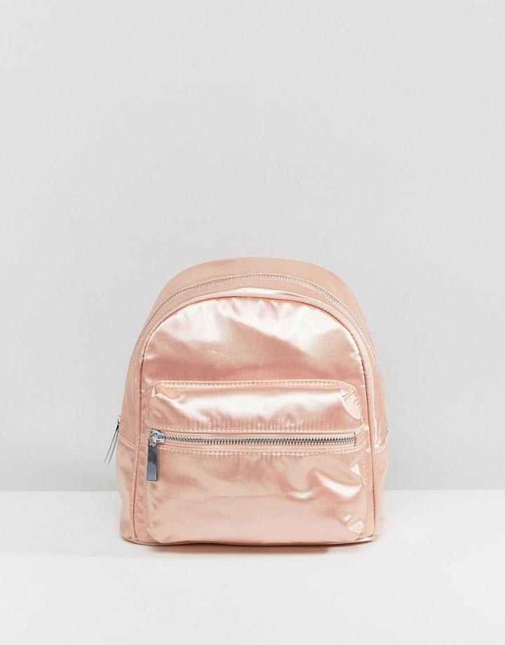 Lamoda Satin Mini Backpack In Blush - Pink