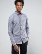 Troy Slim Fit Oxford Shirt With Pocket - Navy