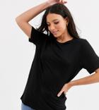 Asos Design Tall Formal T-shirt In Lyocel In Black