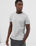 Esprit Heavy T-shirt With Crew Neck And Side Pipping In Gray