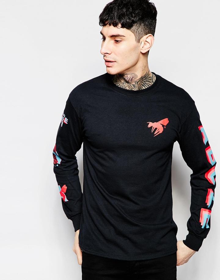 Abuze London Long Sleeve Top Artist - Black