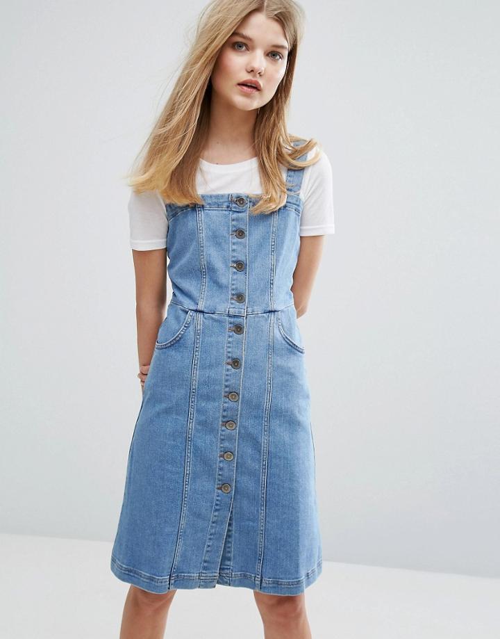 Gestuz Eliza Denim Button Through Dress - Blue