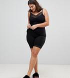 Junarose Shape Shorts With Lace Trim-black