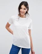 Selected Dotti Burnout T-shirt - White