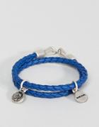 Diesel Leather Wrap Braid Bracelet - Blue