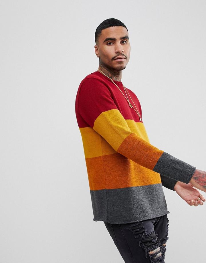 Asos Oversized Stripe Sweater - Red