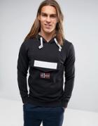 Napapijri Burgee Logo Hoodie In Black - Black