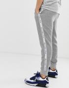 Abercrombie & Fitch Logo Side Tape Cuffed Sweatpants In Mid Gray - Gray