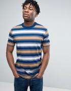 Asos T-shirt With Retro Stripe - Blue