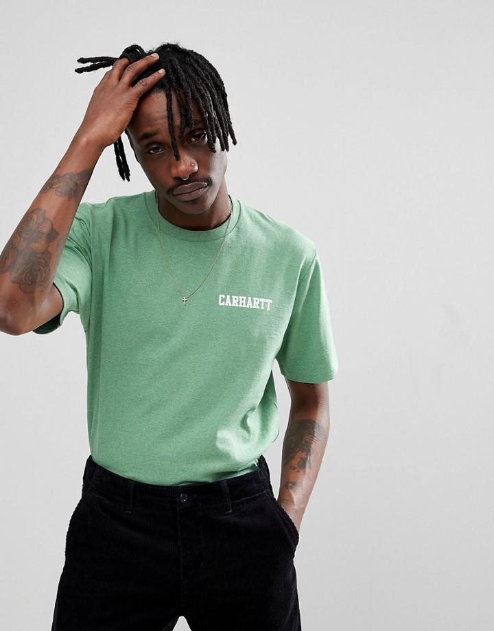 Carhartt Wip College Script T-shirt In Green - Green