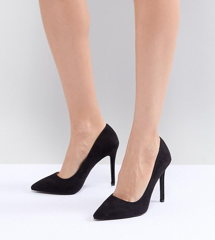 Qupid Pointed High Heeled Shoes - Black