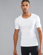 Spanx Cotton Compression T-shirt Hard Core In White - White