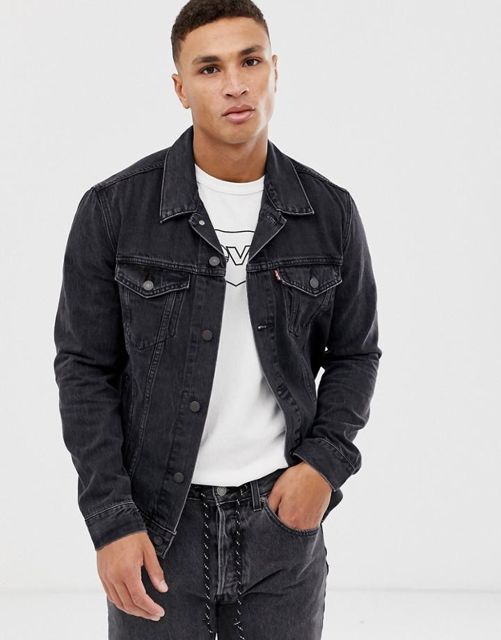 Levi's Original Denim Trucker Jacket In Liquorice Black Wash