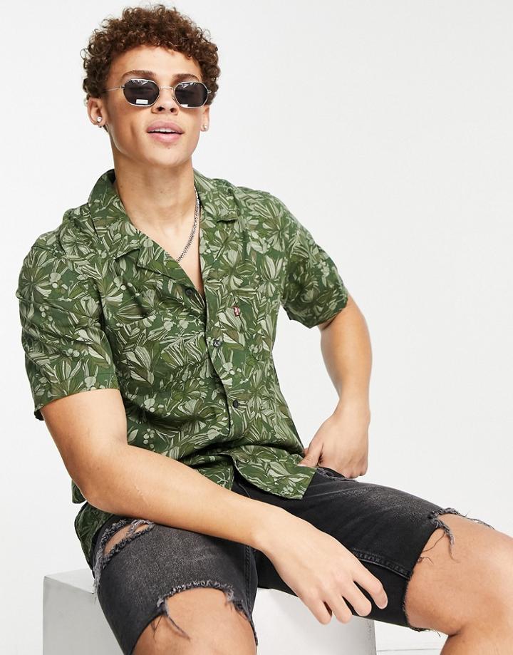 Levi's Camper Revere Collar Shirt In Green Print