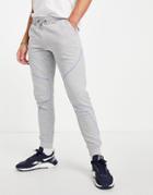 Jack & Jones Core Set Sweatpants With Contrast Stitch In Gray-grey