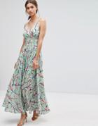Darling Floral Maxi Dress - Blue