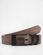 Asos Smart Skinny Belt With Keepers - Charcoal
