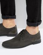 Asos Lace Up Shoes In Gray Suede - Gray